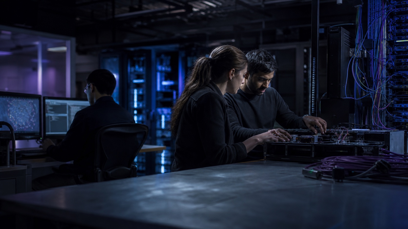 Engineers developing an intelligent operational system