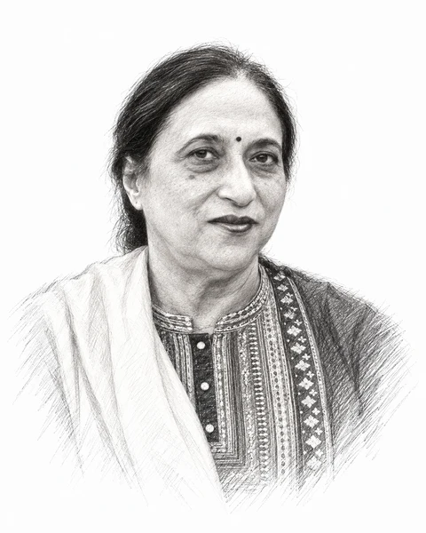 Pencil portrait of Dr. Kusum Gupta