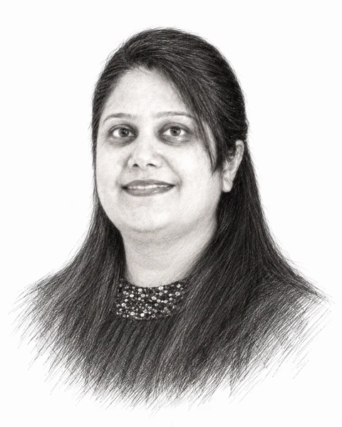 Pencil portrait of Shivali Bakshi